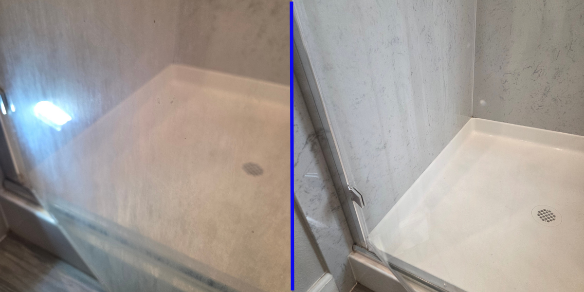 Shower Glass Restoration before