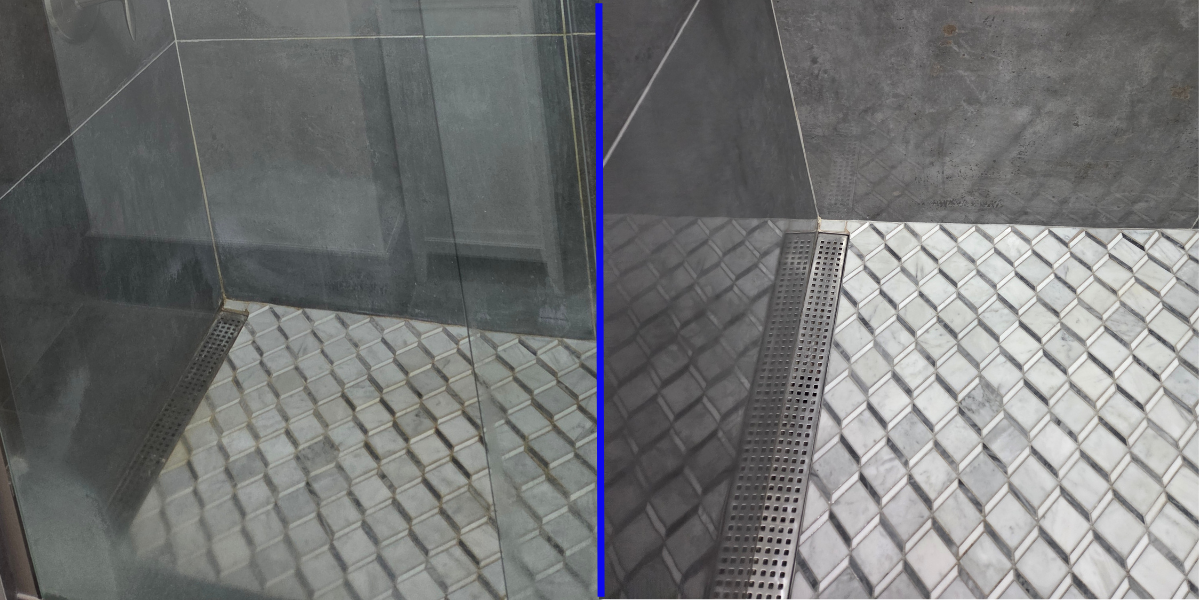 Shower Glass Restoration before