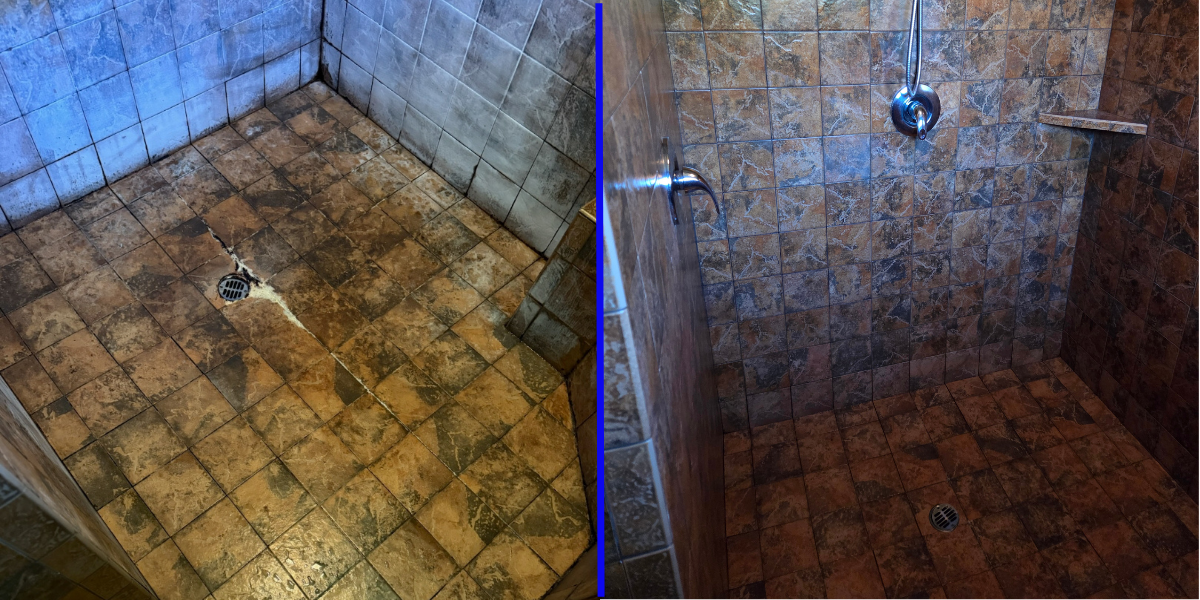 Tile & Grout Cleaning before and after